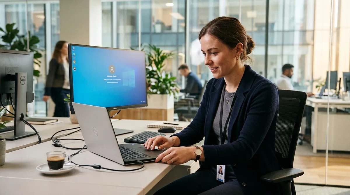 Chuyên viên kỹ thuật thiết lập bản quyền Windows và Office trên máy tính xách tay