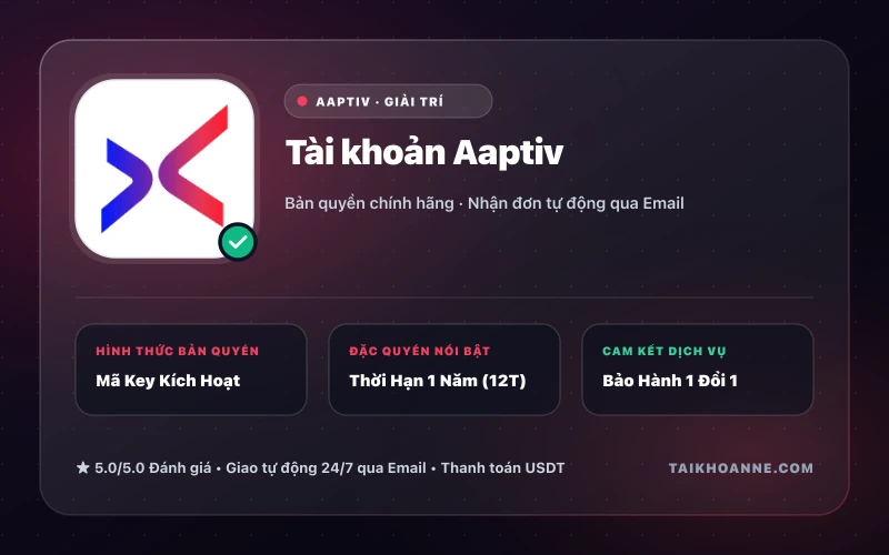 Tài khoản Aaptiv