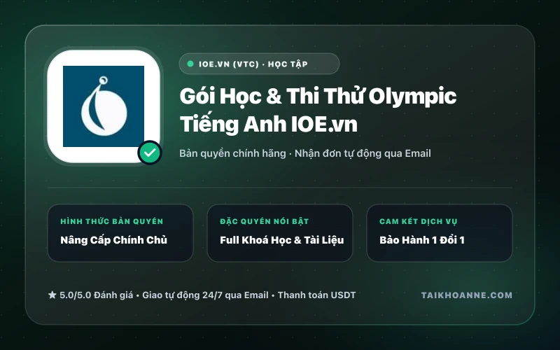 Gói Học & Thi Thử Olympic Tiếng Anh IOE.vn
