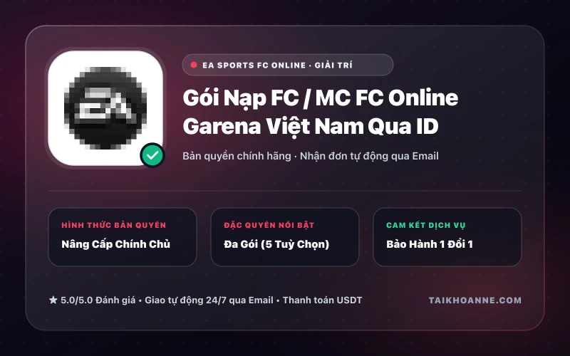 Gói Nạp FC / MC FC Online Garena Việt Nam Qua ID