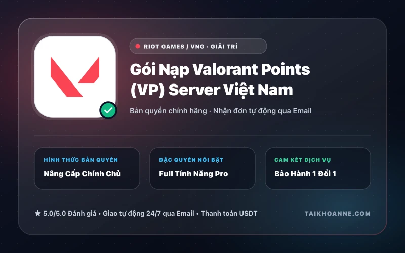 Gói Nạp Valorant Points (VP) Server Việt Nam