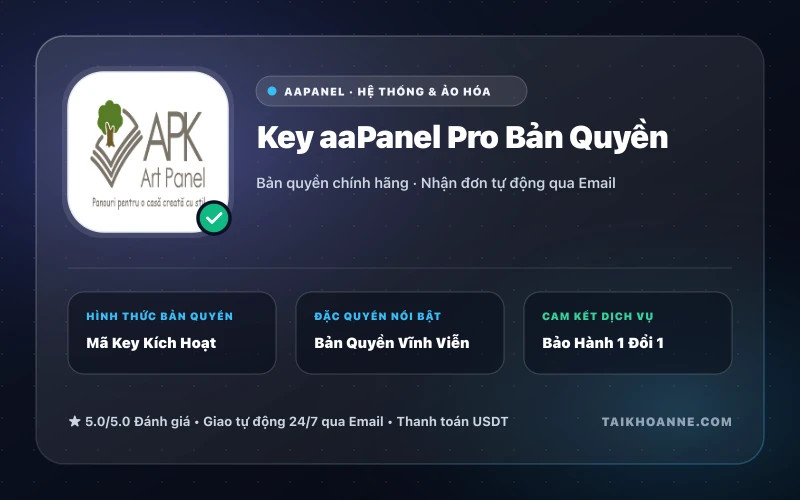 Key aaPanel Pro Bản Quyền