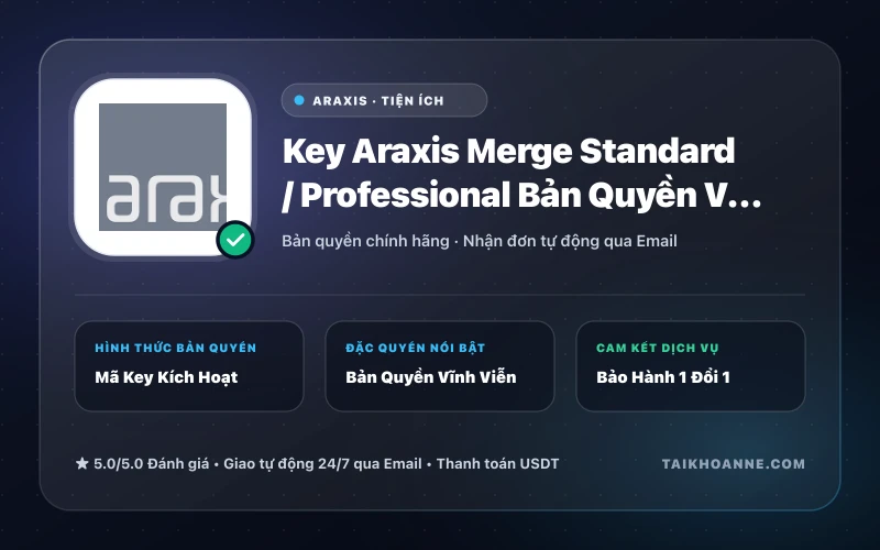 Key Araxis Merge Standard / Professional Bản Quyền Vĩnh Viễn