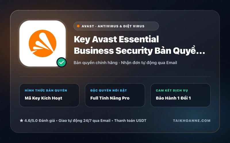 Key Avast Essential Business Security Bản Quyền