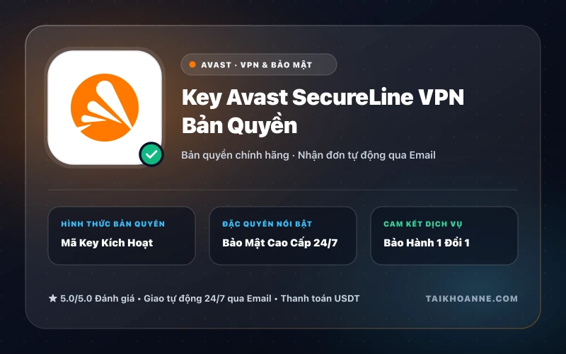 Key Avast SecureLine VPN Bản Quyền