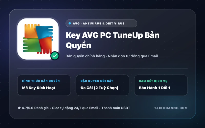Key AVG PC TuneUp Bản Quyền