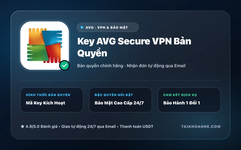 Key AVG Secure VPN Bản Quyền