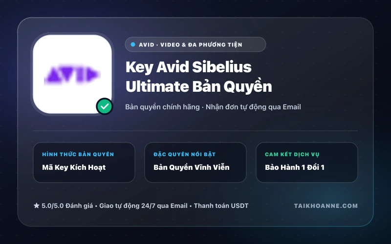 Key Avid Sibelius Ultimate Bản Quyền