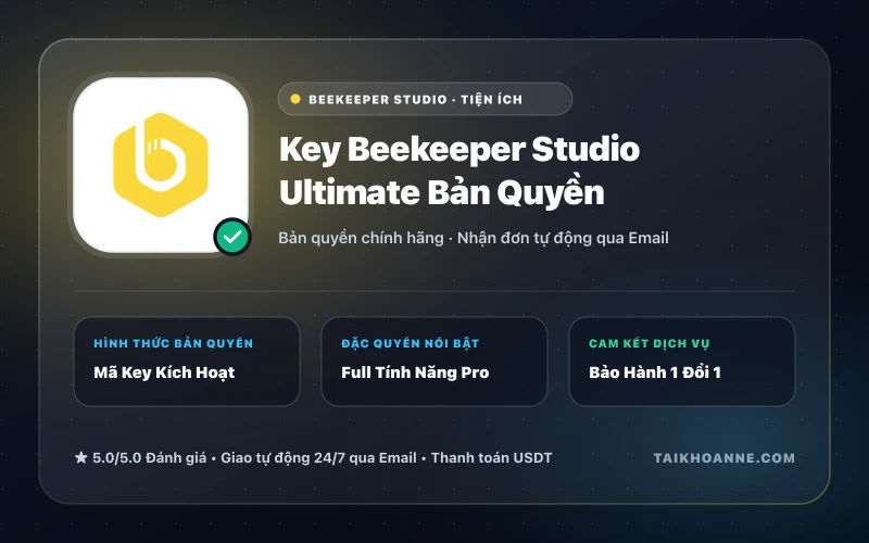 Key Beekeeper Studio Ultimate Bản Quyền