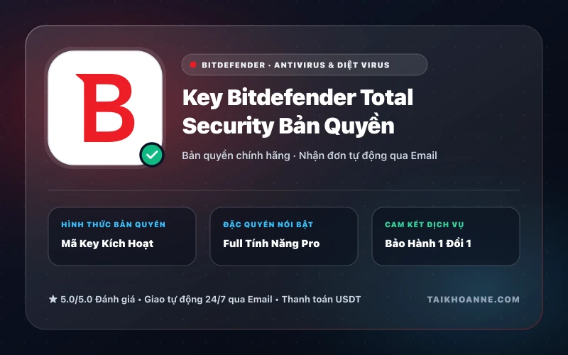Key Bitdefender Total Security Bản Quyền
