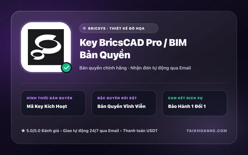 Key BricsCAD Pro / BIM Bản Quyền
