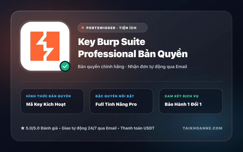 Key Burp Suite Professional Bản Quyền