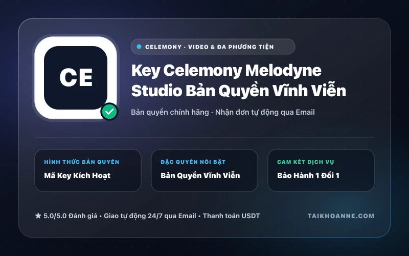 Key Celemony Melodyne Studio Bản Quyền Vĩnh Viễn