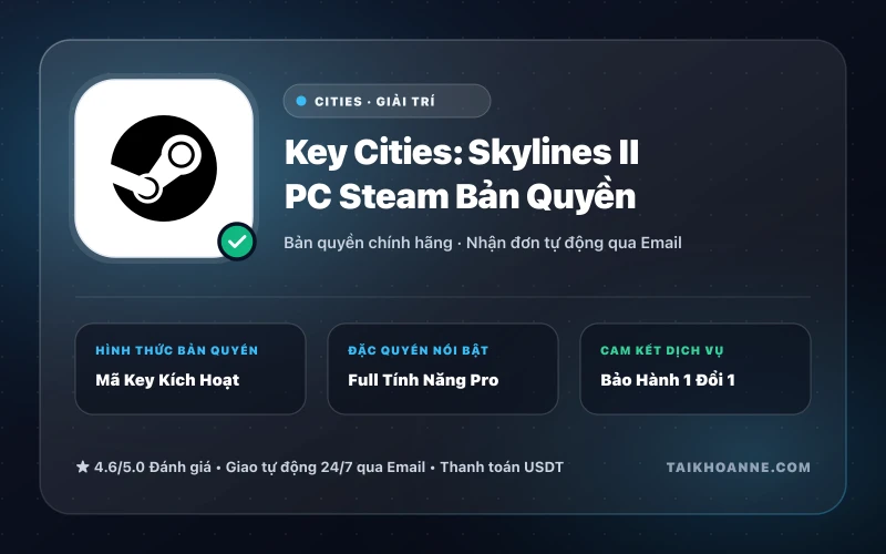 Key Cities: Skylines II PC Steam Bản Quyền