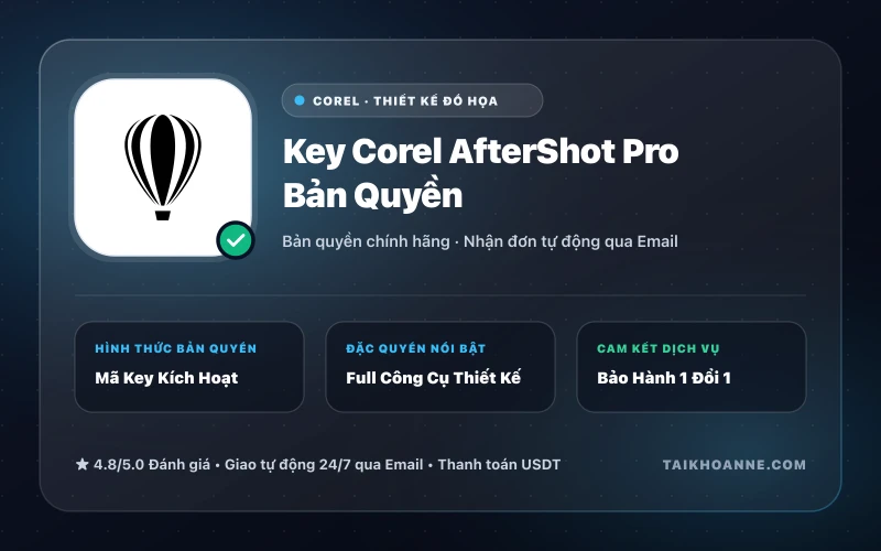 Key Corel AfterShot Pro Bản Quyền