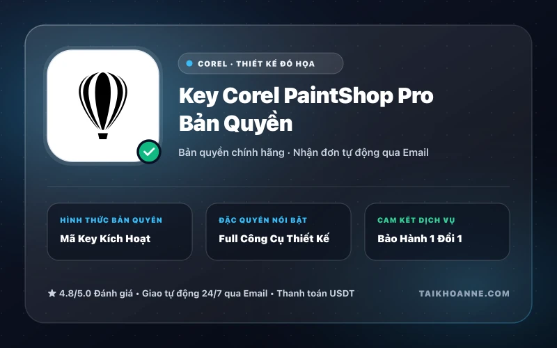 Key Corel PaintShop Pro Bản Quyền