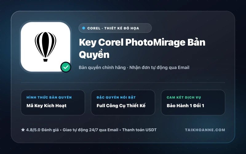 Key Corel PhotoMirage Bản Quyền
