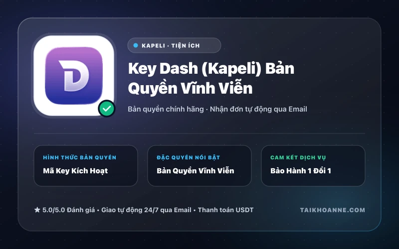 Key Dash (Kapeli) Bản Quyền Vĩnh Viễn