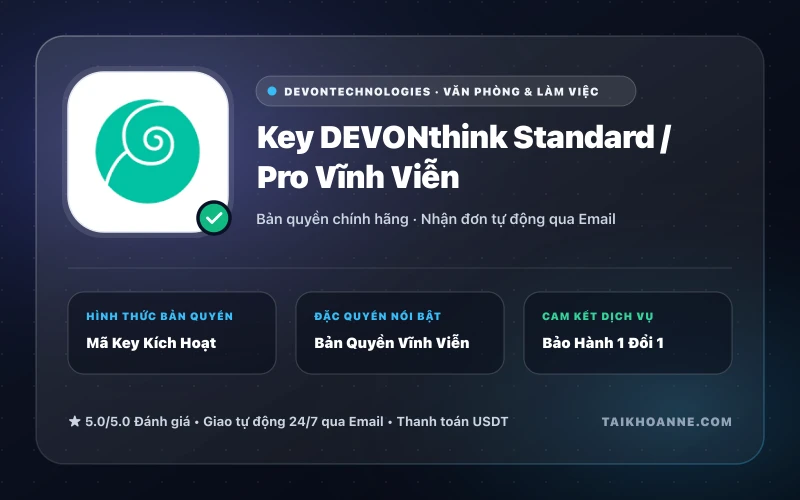 Key DEVONthink Standard / Pro Vĩnh Viễn