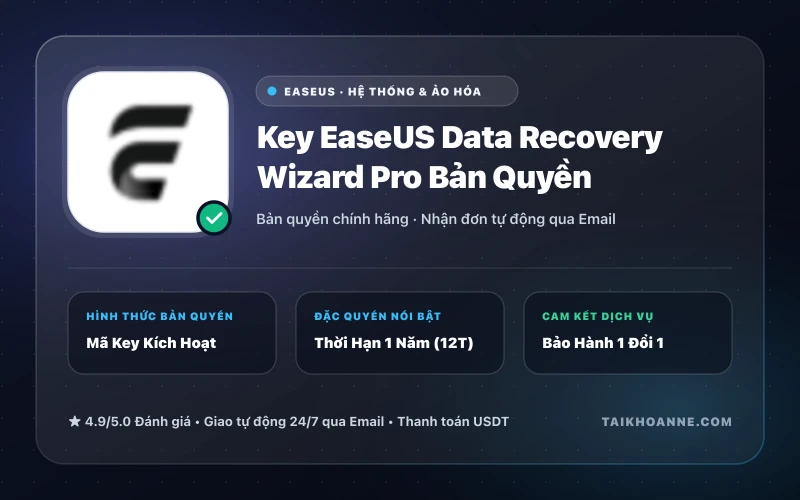 Key EaseUS Data Recovery Wizard Pro Bản Quyền