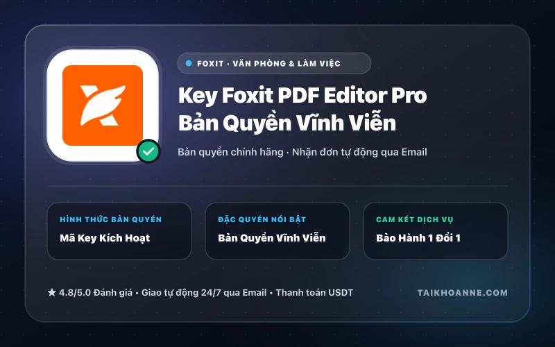Key Foxit PDF Editor Pro Bản Quyền Vĩnh Viễn