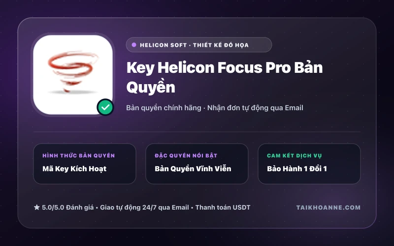 Key Helicon Focus Pro Bản Quyền