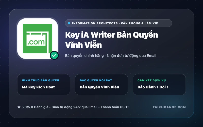 Key iA Writer Bản Quyền Vĩnh Viễn