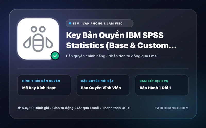 Key Bản Quyền IBM SPSS Statistics (Base & Custom Tables)