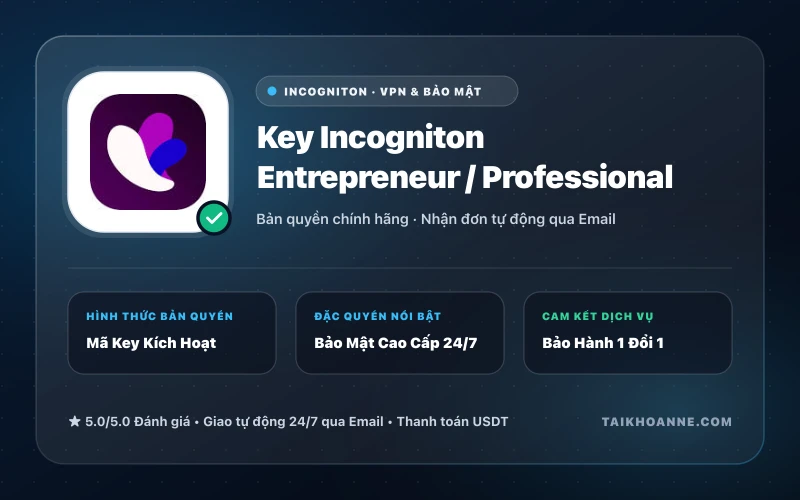 Key Incogniton Entrepreneur / Professional
