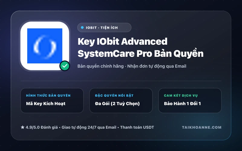 Key IObit Advanced SystemCare Pro Bản Quyền