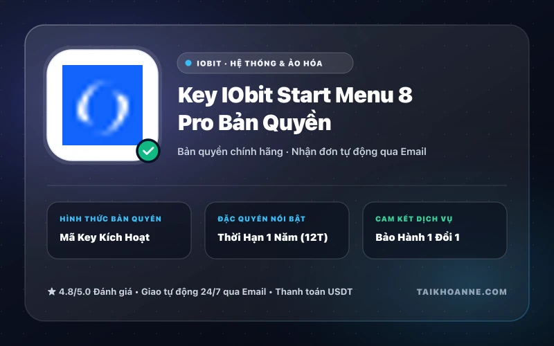 Key IObit Start Menu 8 Pro Bản Quyền