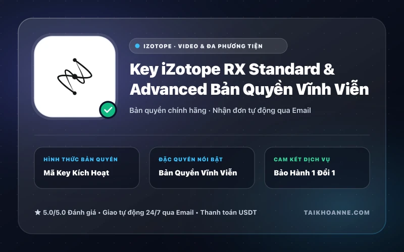 Key iZotope RX Standard & Advanced Bản Quyền Vĩnh Viễn
