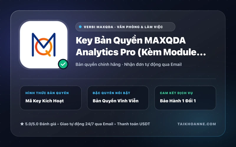Key Bản Quyền MAXQDA Analytics Pro (Kèm Module Stats & AI Assist)