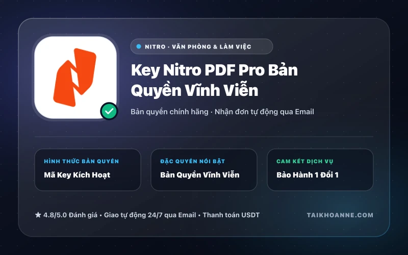 Key Nitro PDF Pro Bản Quyền Vĩnh Viễn