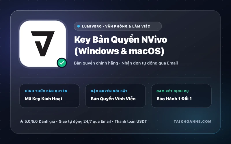 Key Bản Quyền NVivo (Windows & macOS)
