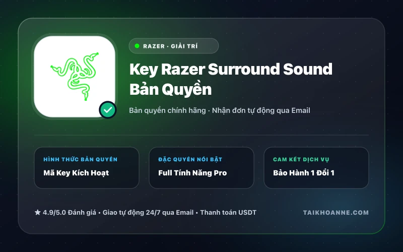 Key Razer Surround Sound Bản Quyền