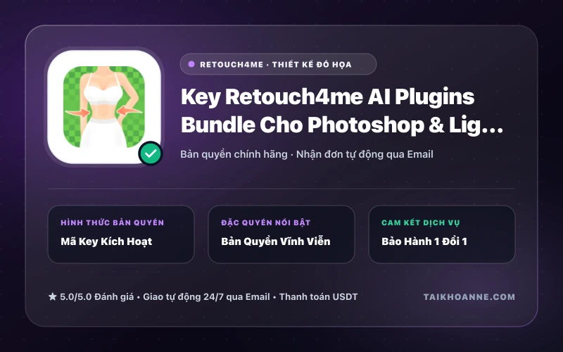 Key Retouch4me AI Plugins Bundle Cho Photoshop & Lightroom