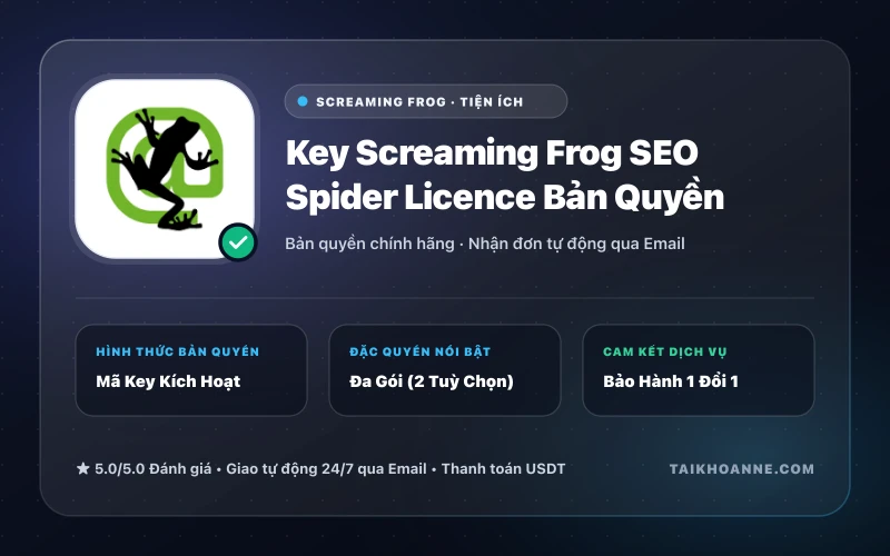 Key Screaming Frog SEO Spider Licence Bản Quyền