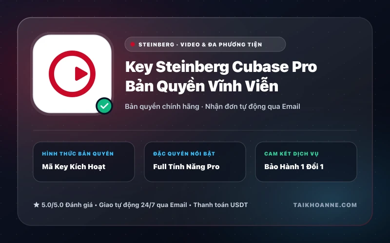 Key Steinberg Cubase Pro Bản Quyền Vĩnh Viễn