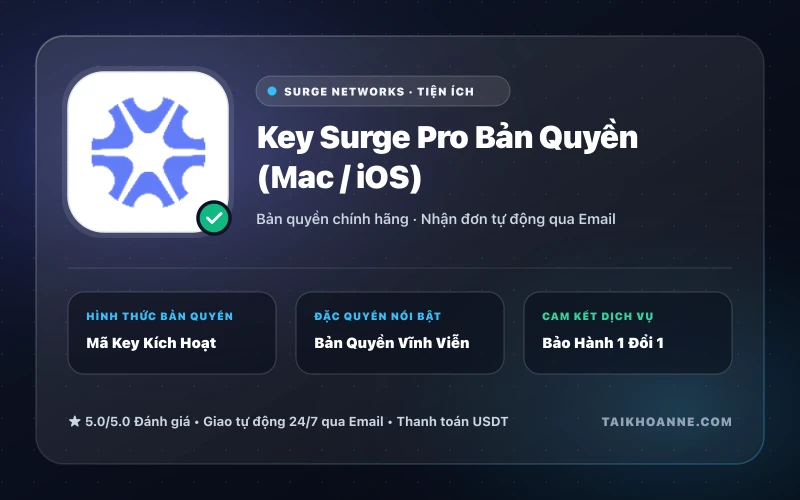 Key Surge Pro Bản Quyền (Mac / iOS)