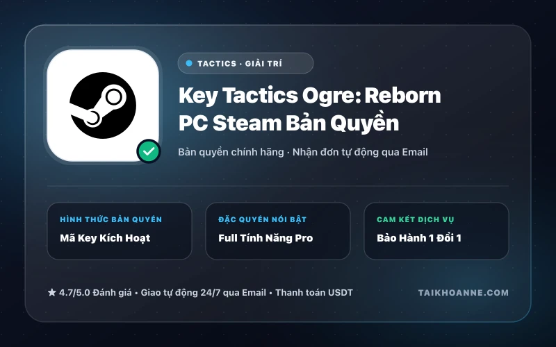 Key Tactics Ogre: Reborn PC Steam Bản Quyền