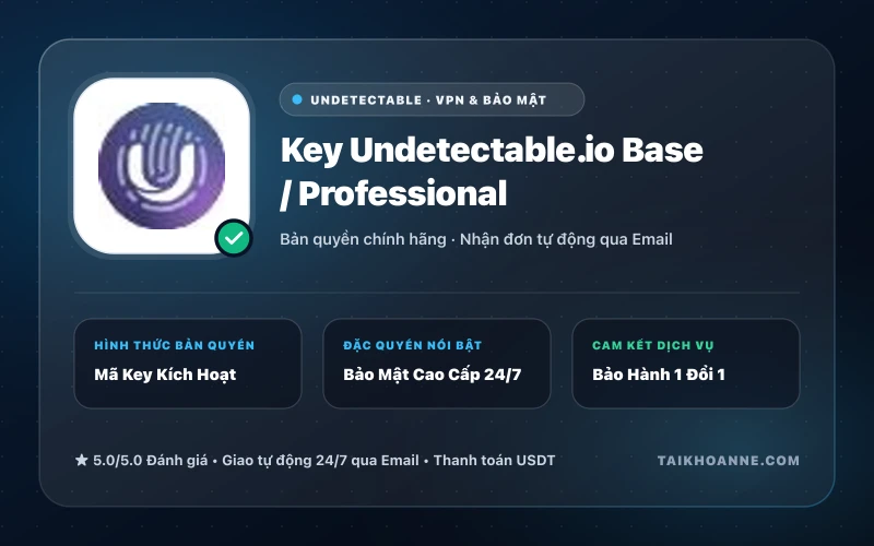 Key Undetectable.io Base / Professional