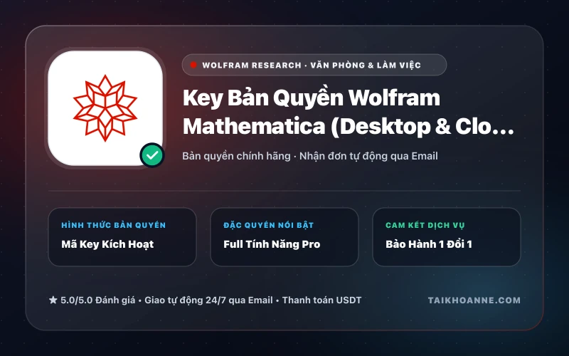 Key Bản Quyền Wolfram Mathematica (Desktop & Cloud)