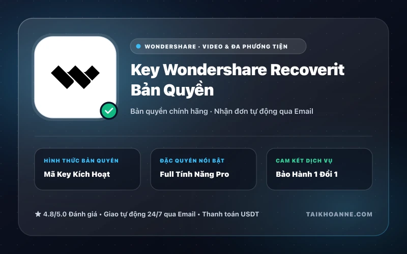 Key Wondershare Recoverit Bản Quyền