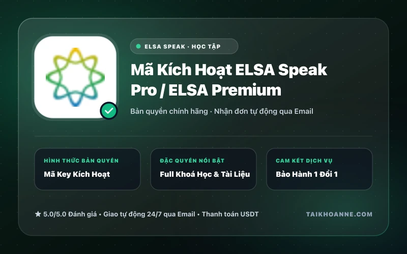 Mã Kích Hoạt ELSA Speak Pro / ELSA Premium
