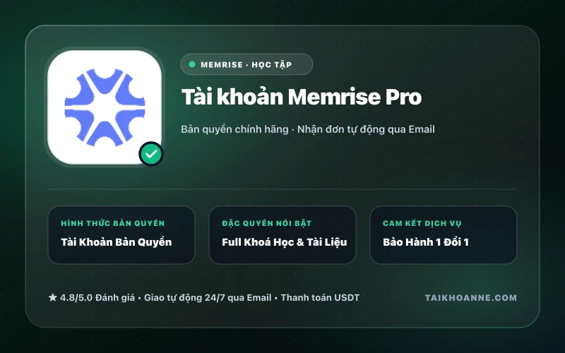 Tài khoản Memrise Pro