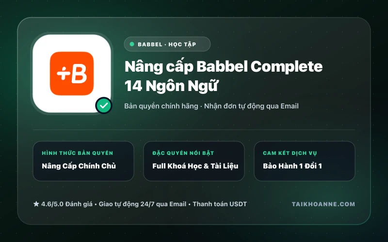 Nâng cấp Babbel Complete 14 Ngôn Ngữ