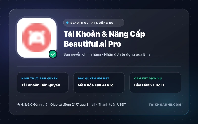 Tài Khoản & Nâng Cấp Beautiful.ai Pro
