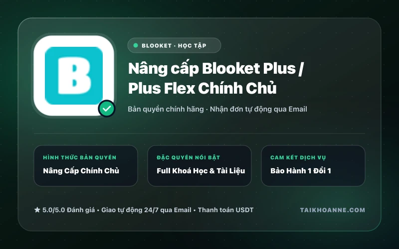 Nâng cấp Blooket Plus / Plus Flex Chính Chủ