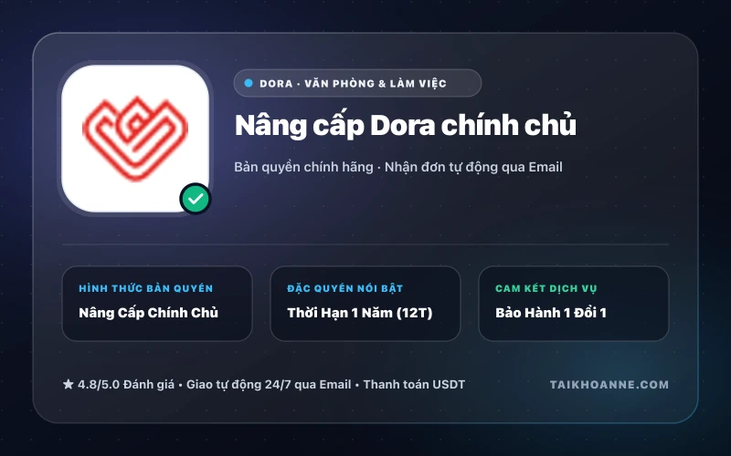 Nâng cấp Dora chính chủ